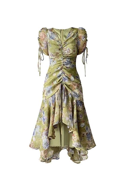 ELLA JADE 法式印花鱼尾抽绳连衣裙 16583 商品图4