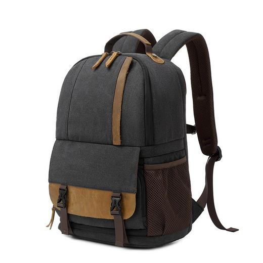 帆布休闲上下分仓双肩摄影背包（适合1机3镜头，可装70-200） 商品图2