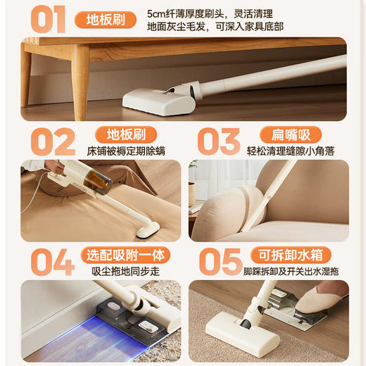 小熊XCQ-E06F1家用手持有线吸拖一体强力除尘机水箱版 商品图4