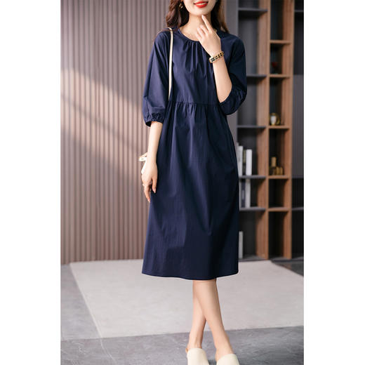 87402原形法式泡泡袖连衣裙女2024春夏季新款高级感温柔风宽松中长裙子 商品图1