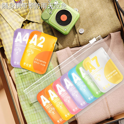 【7片装加厚卡片雨衣】kk一次性加厚莫兰迪七色卡片 雨衣压缩便携拉链式 户外旅游雨披 儿童/成人款可选 商品图1