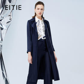 EITIE爱特爱秋款新款简洁系带收腰显瘦通勤纯色风衣7504201