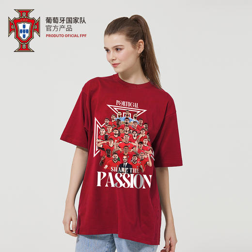 【官方正版】葡萄牙国家队|C罗欧洲杯球员群像助威T恤红色球迷短袖 商品图2