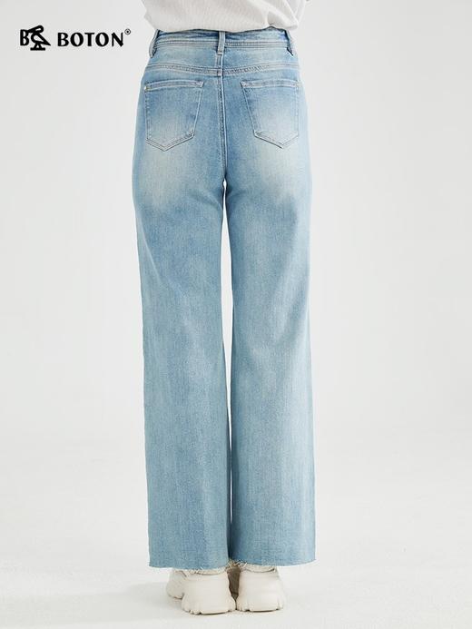 【长腿翘臀】波顿高端女高腰牛仔阔腿裤宽松慵懒休闲LE290123 商品图3