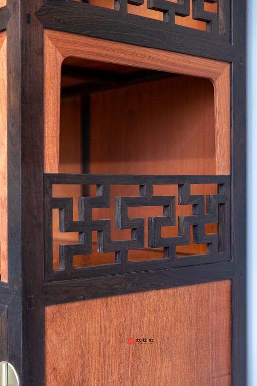 红桥红  家具严选  缅甸花梨(大果紫檀）  【172 缅花嵌紫光檀 双层亮格柜】 商品图3