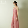 桑罗真丝吊带连衣裙粉色褶皱收腰乔其纱裙仙女长裙2024年夏季新款 商品缩略图1