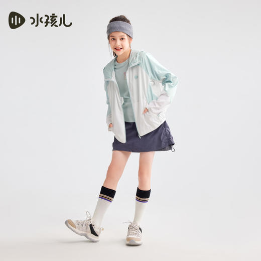 水孩儿童装夏季新款女童防晒外套时尚拼色轻薄连帽衫百搭舒适上衣 商品图5