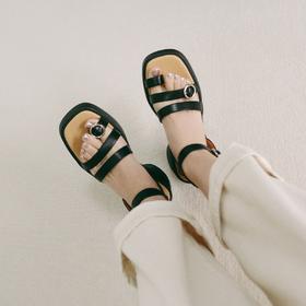 BIUCILI 「罗马假日」 非对称原创露趾夏日增高方头厚底罗马凉鞋女鞋