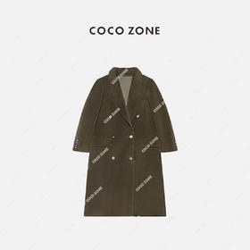 COCO ZONE高级感轻奢毛呢大衣双排可毛呢外套女23C30131