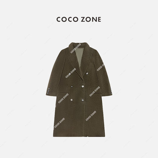 COCO ZONE高级感轻奢毛呢大衣双排可毛呢外套女23C30131 商品图0