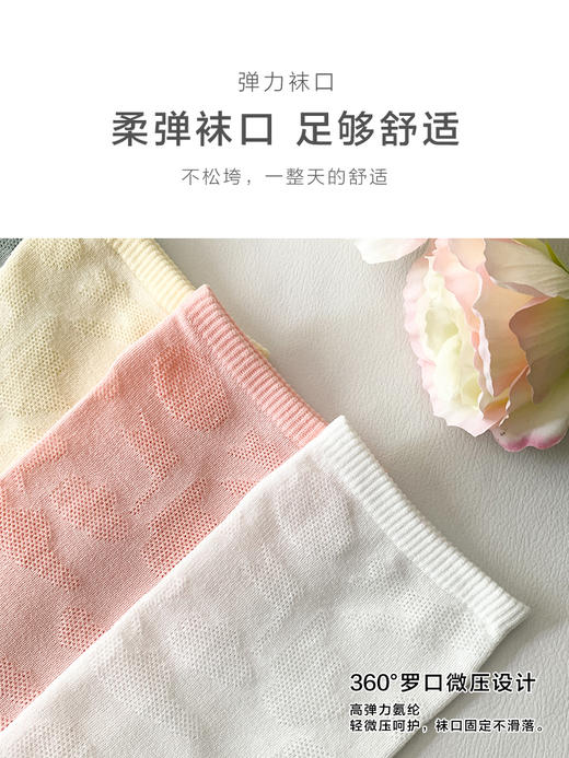 足装秀24春夏新女士小腿袜柔软亲肤透气简约风网眼直板堆堆女袜子 商品图4