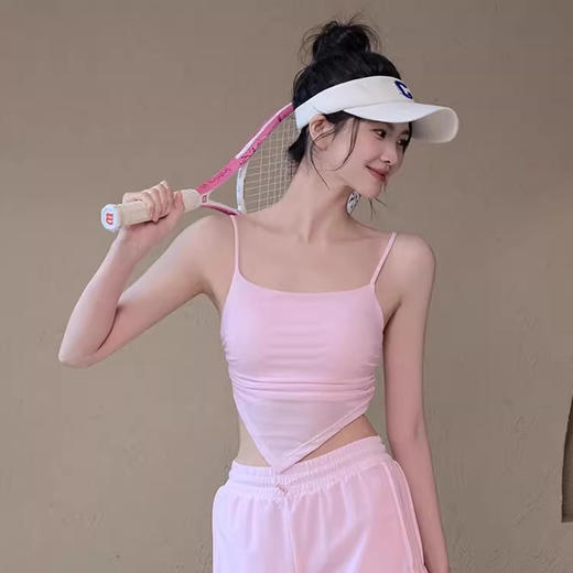 【限时秒】YOGACODE【火树银花系列】2024 网纱吊带瑜伽背心带胸垫时尚外穿抹胸内衣DSG721 商品图0