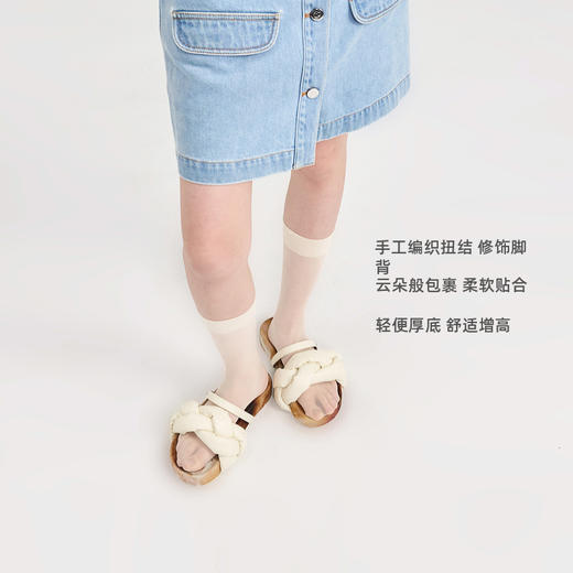 lost in echo2024年夏季新款外穿多巴胺扭结麻花细带一脚蹬凉拖鞋 商品图2