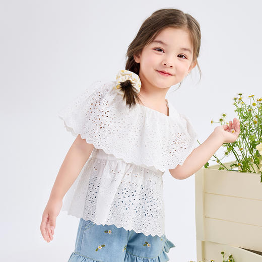 笛莎Deesha 童装小童衬衫2024夏季新款甜美短袖衬衫 商品图5