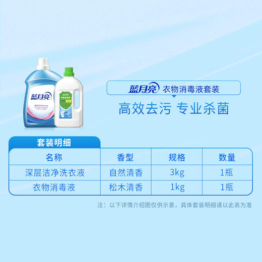 蓝月亮 自然香洁净洗衣液3kg+衣物消毒液1kg 商品图2