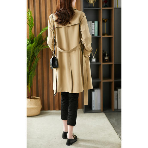 76437原形风衣女春装2024新款中长款卡其色休闲韩版宽松气质上衣外套女 商品图3