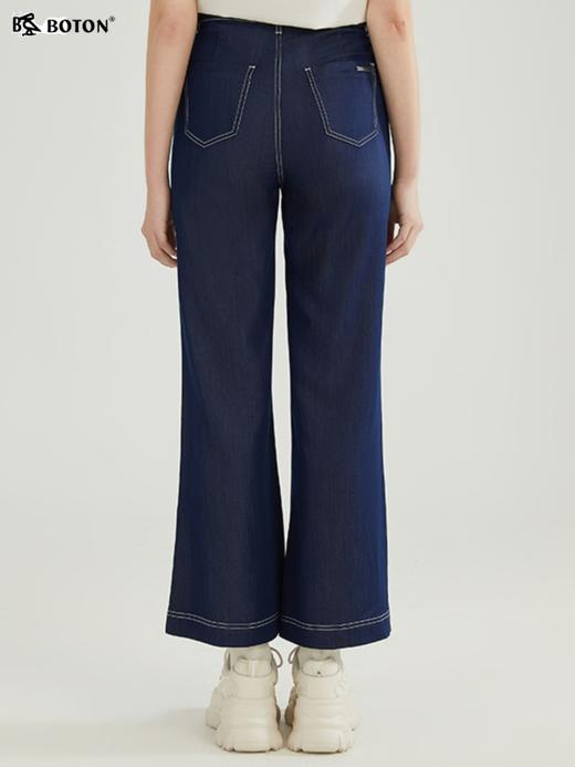 [醋酸速干]波顿春秋季女士蓝色宽松阔腿直筒高端牛仔长裤LE298123 商品图1