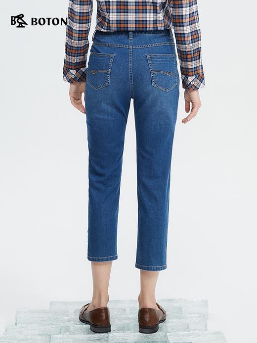 波顿女士春夏高腰小直筒七分冰氧吧牛仔裤高端美式休闲短裤LF661224 商品图1