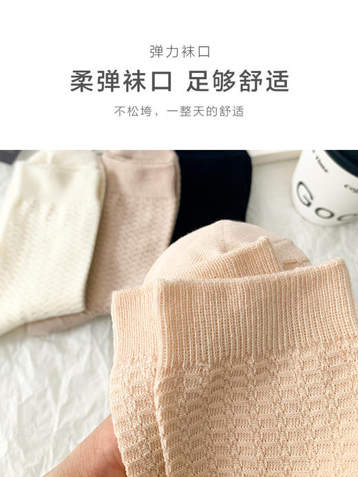 足装秀24新品夏季薄棉女袜奶油风双针工艺舒适透气轻薄女中邦袜子 商品图7