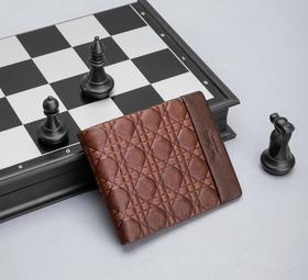 皮尔卡丹正品男士都市休闲横身银包真皮软头层牛皮钱包啡色男青年皮夹男