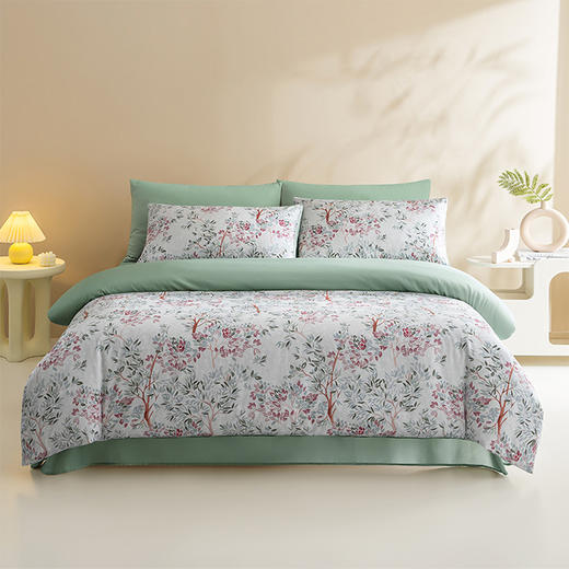 【开团】测评推荐-绘睡 60支纯棉贡缎抗菌四件套 床单款 A类 商品图1