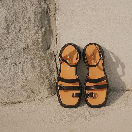 BIUCILI 「罗马假日」 非对称原创露趾夏日增高方头厚底罗马凉鞋女鞋 商品图2