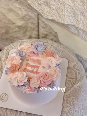 优雅花环款 忌廉蛋糕（默认自提，收费配送请联系客服）