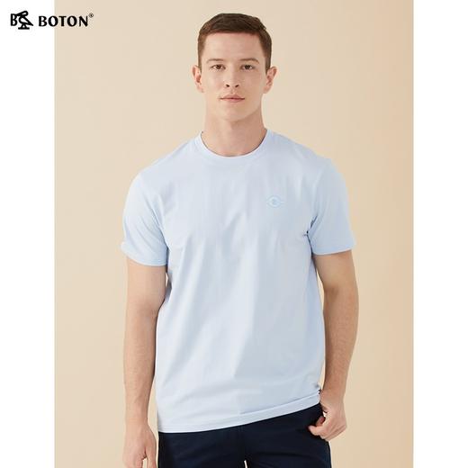 【第2件半价！尾货清仓不退换】[长绒棉]波顿夏季短袖冰感美式休闲t恤男士纯色棉高端圆领体恤衫MT885221 商品图9