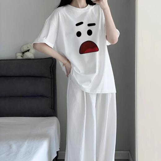 【39.9到手2件】韩国情侣印花T恤丨冰丝凉感 宽松慵懒 男女款T恤 商品图6