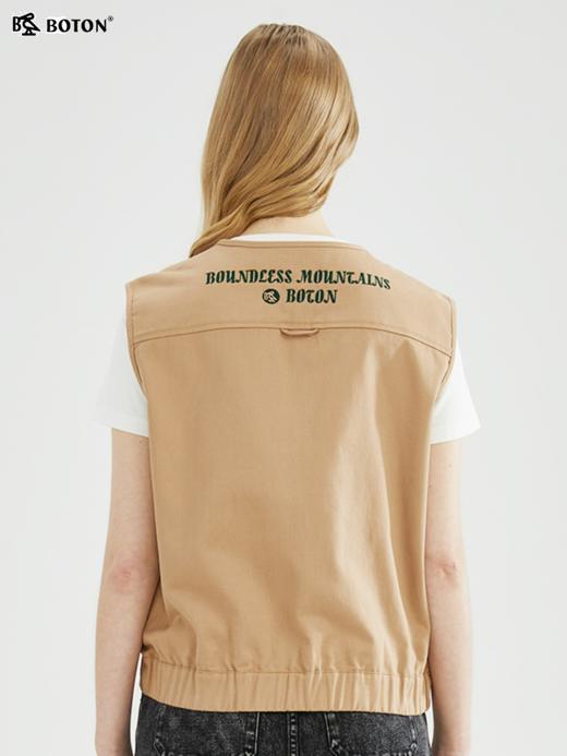 【全棉高密】波顿春秋女卡其色马甲外穿宽松户外休闲高端LJ900123 商品图2