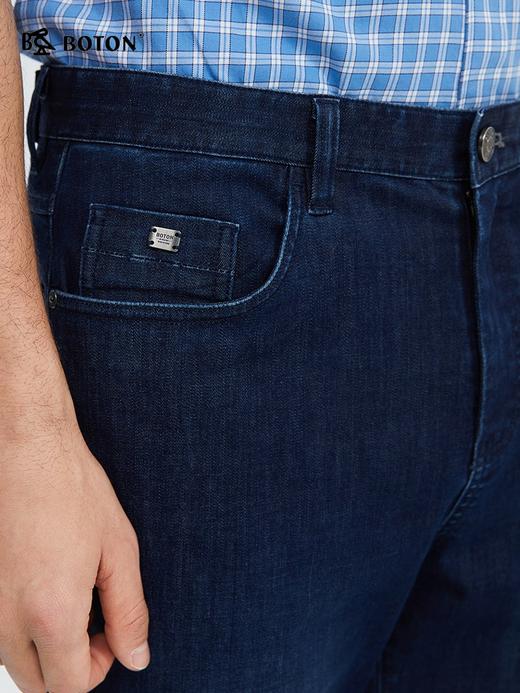 波顿男士春夏天丝耐磨中蓝色高端美式牛仔裤子ME899124 商品图4