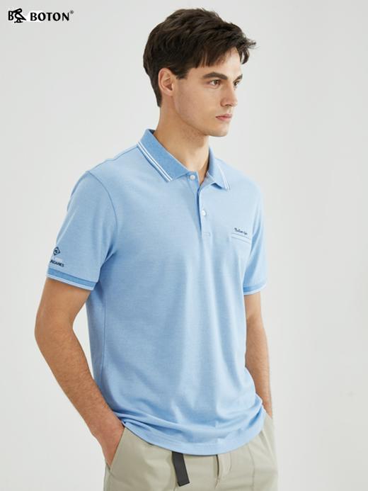 【美式休闲】波顿年春夏男士短袖浅蓝纯色保罗polo衫高端MT953223 商品图4