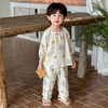 【A类儿童纱布睡衣套装】儿童睡衣a类夏天纯棉纱布家居服套装，吸汗透气舒适柔软，可爱薄款女童男孩宝宝空调服睡衣家居服QQ 商品缩略图1