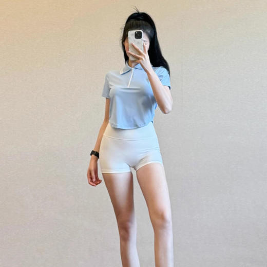 【限时秒】YOGACODE【火树银花系列】2024 春夏polo翻领短袖t恤女半拉链瑜伽短袖DST530 商品图3