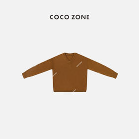 COCO ZONE美拉德V领打底衫螺纹下摆长袖针织衫23C19653