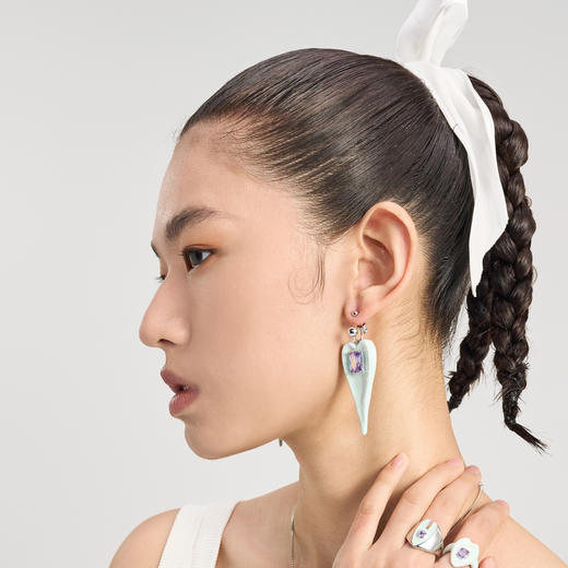 lost in echo2024夏季新款原创设计夸张大叶手工彩色耳环耳饰女 商品图3