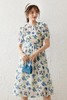 LOUIS YAO/白鹿语 大花朵泡泡袖圆领露背连衣裙 12491 商品缩略图5