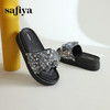 Safiya/索菲娅2024新款春夏气质珍珠蝴蝶结平底休闲外穿拖鞋SF42110M07 商品缩略图9