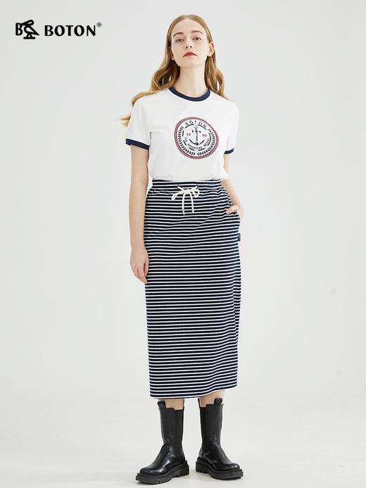 【精致刺绣】波顿春夏女士圆领潮短袖T恤高端时尚修身LT287223 商品图1