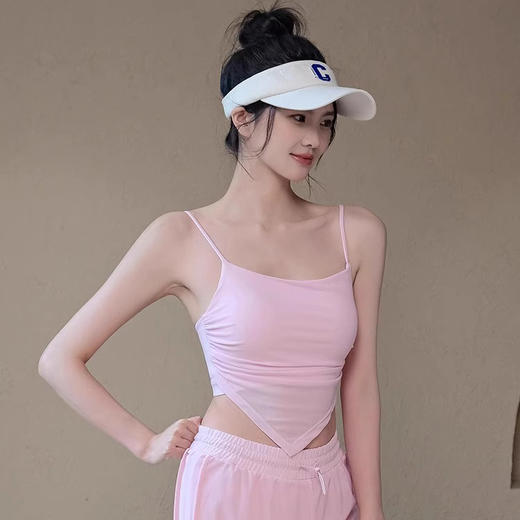 【限时秒】YOGACODE【火树银花系列】2024 网纱吊带瑜伽背心带胸垫时尚外穿抹胸内衣DSG721 商品图1