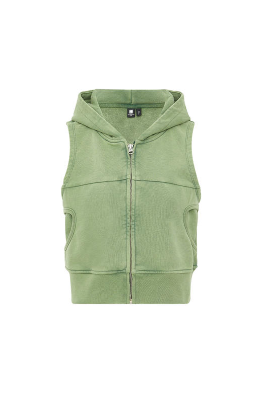 oneup洗水做旧卫衣马甲 商品图5