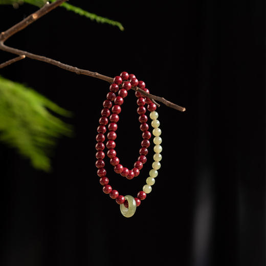 【经典】朱砂和田玉女士双圈手串 商品图1