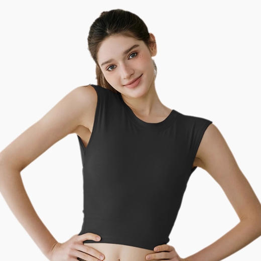 【限时秒】YOGACODE【火树银花系列】2024 瑜伽短袖女固定式胸垫性感露背短款运动t恤DST743 商品图1