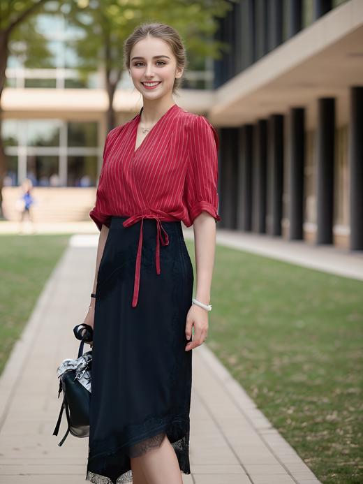 落差摆贴花边半裙 商品图1