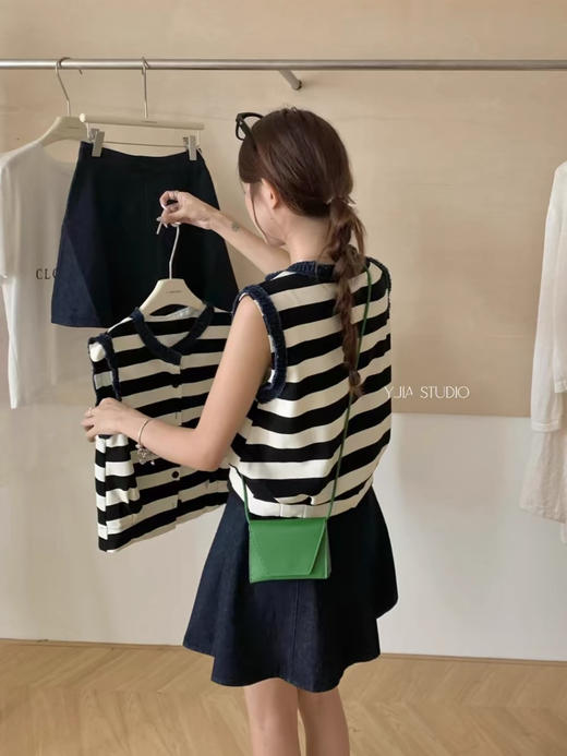 牛仔拼接冰丝背心 商品图9