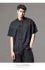 PINLI品立夏季新款新中式盘扣短袖衬衫男提花宽松中国风衬衣B242113084 商品缩略图2