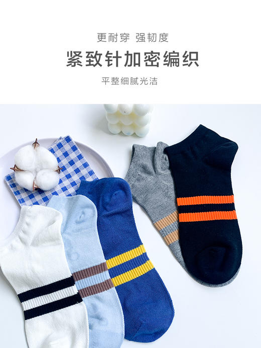 足装秀24新品夏天男士短袜棉质薄棉百搭轻薄透气网眼船袜男袜子 商品图2