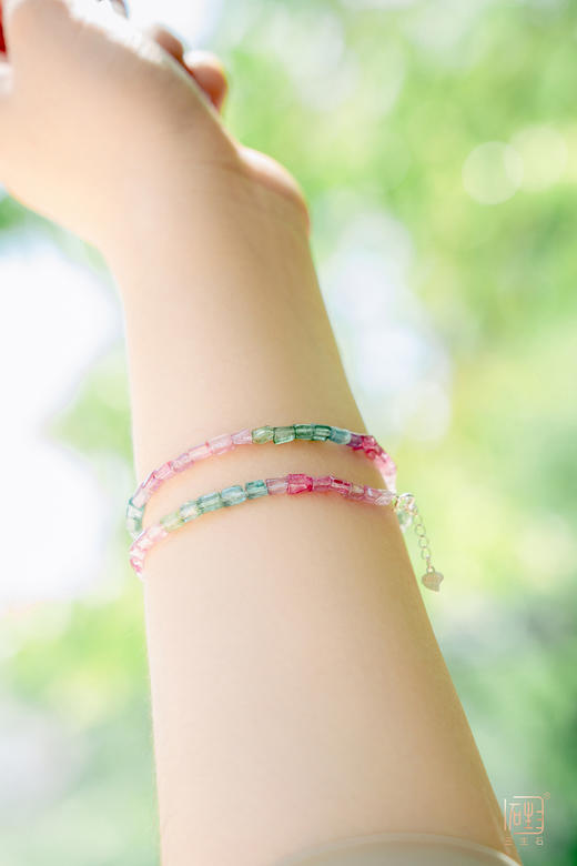 三生石·“玺”盈门 彩色糖果碧玺筒珠手链 商品图0