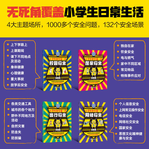 【新书】小学生安全第一课：漫画版（校园安全+出行安全+居家安全+网络安全） 商品图4