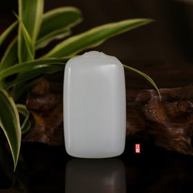 和田玉（羊脂白玉）挂件--无事牌60.36g